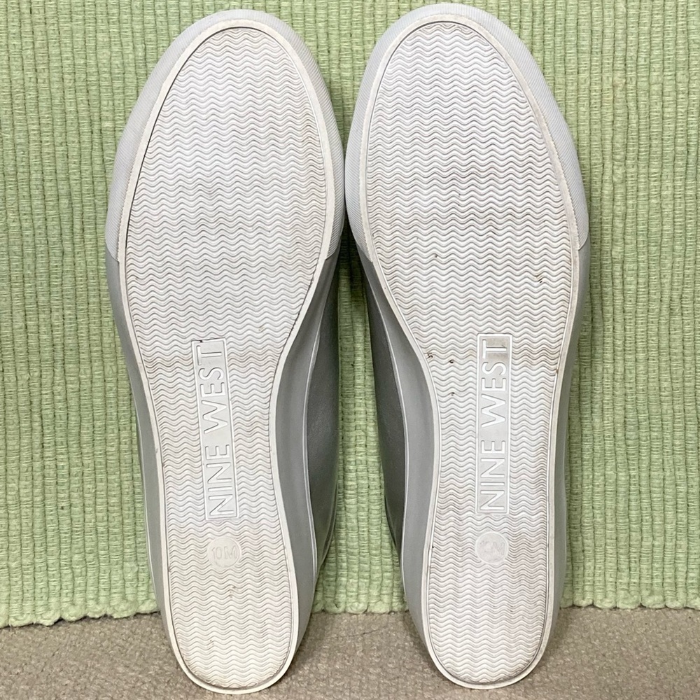 Nine West Women's Homerun Fashion Platform Sneaker Metallic Silver Shoes SZ 10 M - Picture 8 of 11